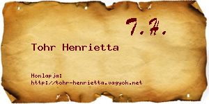 Tohr Henrietta névjegykártya